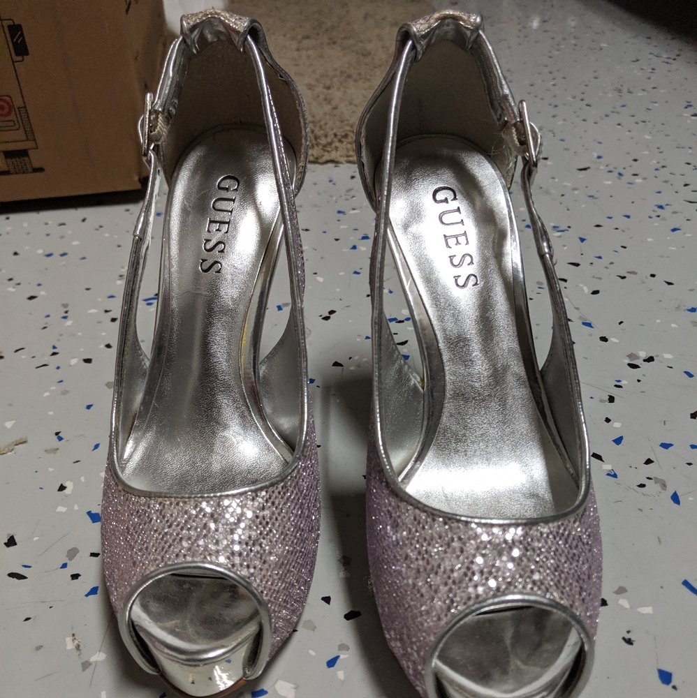 Guess Silver glitter shoes